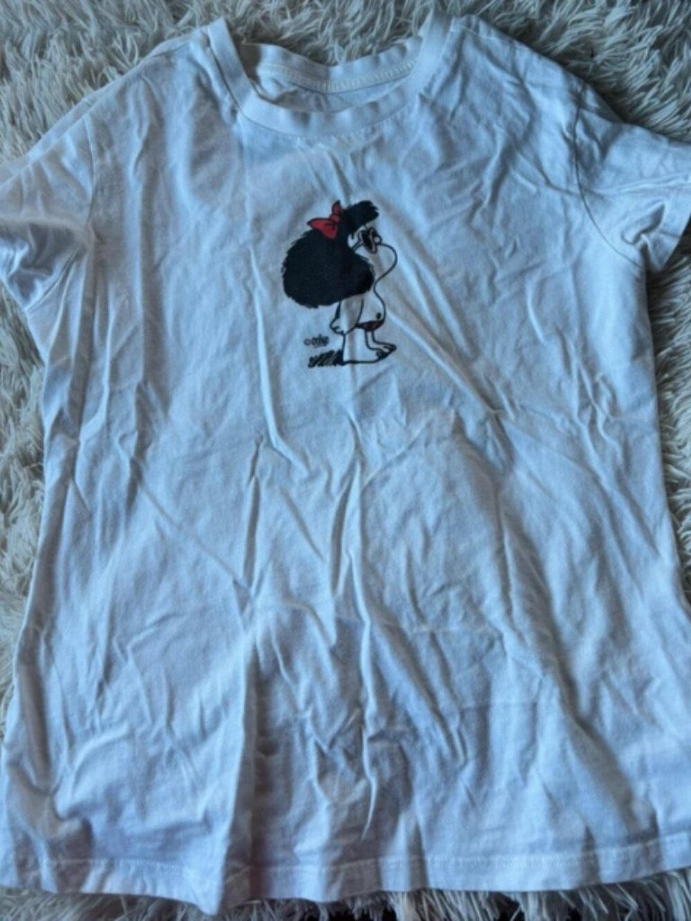 MAFALDA cartoon dog print short sleeved T-shirt